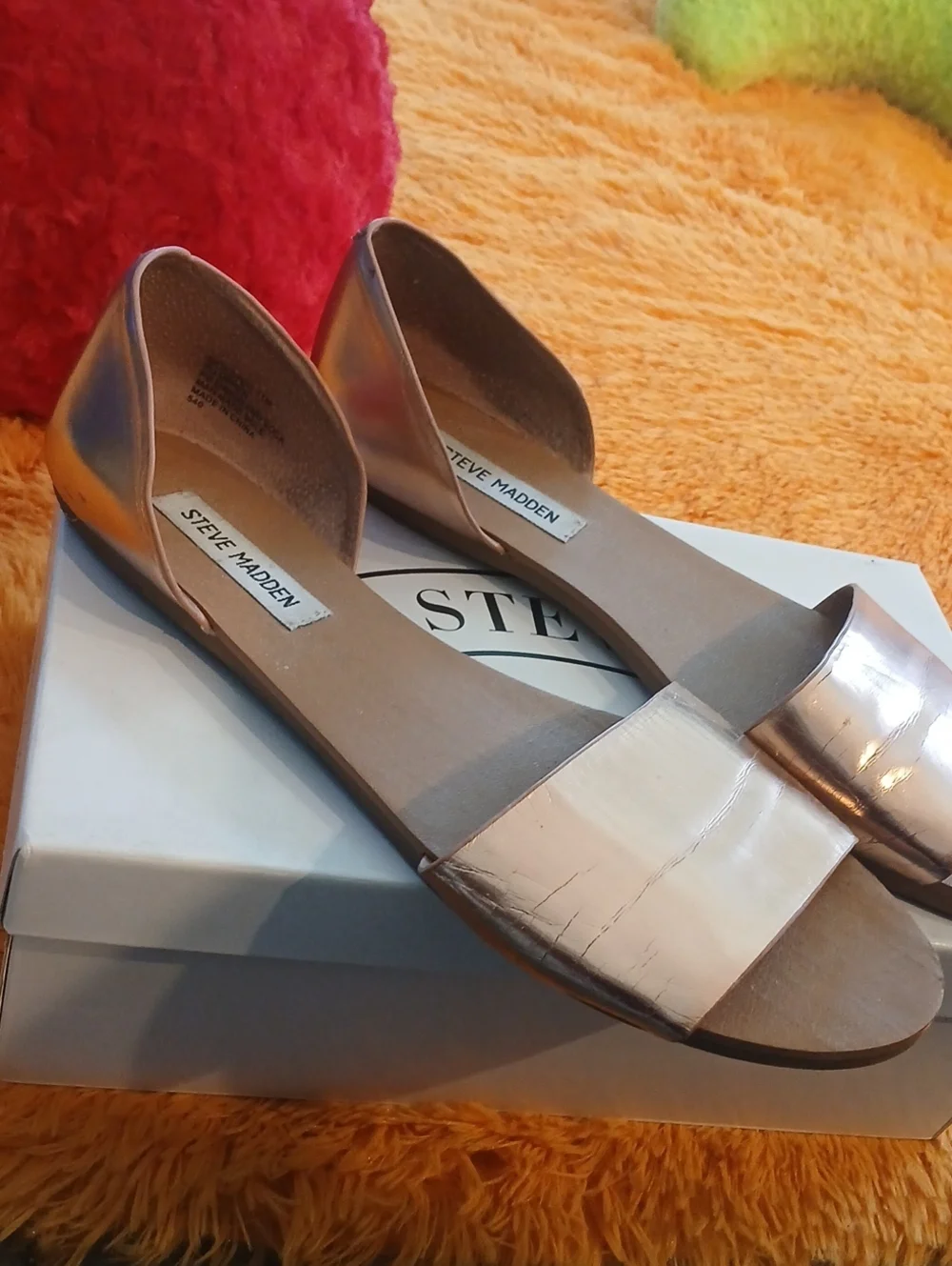 Steve Madden Rose Gold Women's Open-Toe Flats